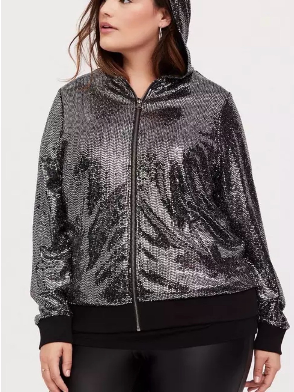 torrid Black Sequin Bomber Jacket - Picture 2 of 9